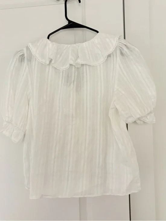 White Ruffle Blouse - Picture 3 of 6